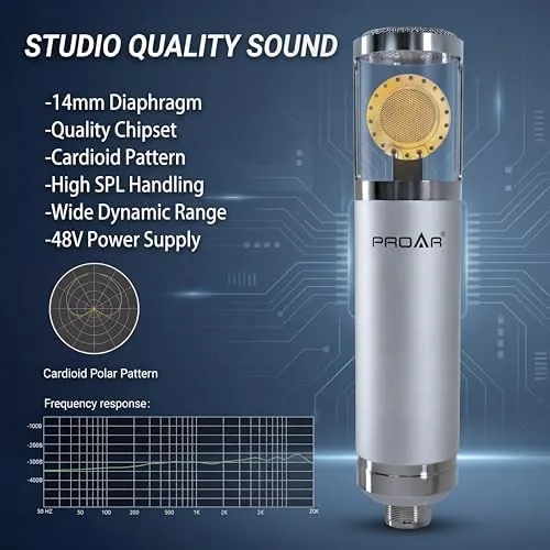 Another view of the XLR Condenser Microphone with Desktop Stand for Vocals and Podcasting