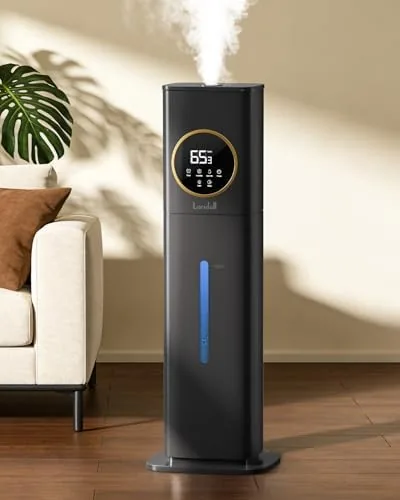 The LACIDOLL 8 liter humidifier on a bedroom nightstand