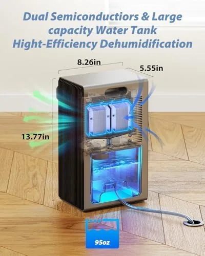 The Dehumidifier, 95 OZ Dehumidifiers for Home (800 sq.ft), Quiet Small in real use