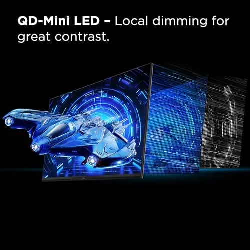 Detail shot of the TCL 32G64 32 Inch 1440P (QHD) QD Mini LED Gaming features