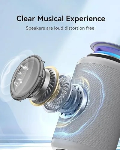 Close look at the LENRUE Small Portable Bluetooth Speaker with Lights, TWS Stereo Surround build quality