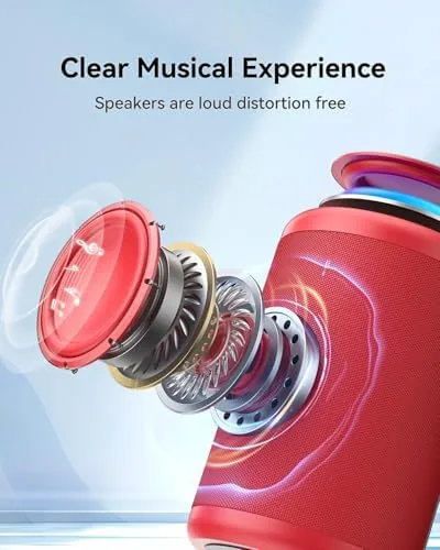 Close look at the LENRUE Small Portable Bluetooth Speaker with Lights, TWS Stereo Surround build quality