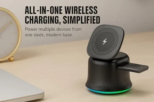 Close look at the 3 in 1 Wireless Charging Station for Apple MagSafe Charger build quality