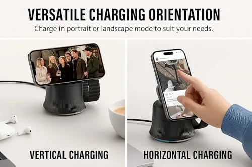 The 3 in 1 Wireless Charging Station for Apple MagSafe Charger in real use