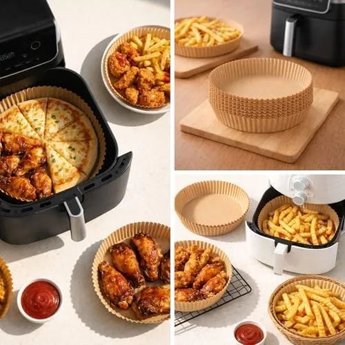 The PakTalk Air Fryer Liners Disposable, Round Non-Stick Oil Proof Parchment compared in context