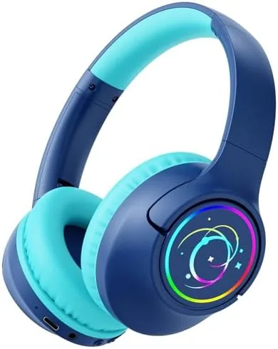Overview of the Kids Bluetooth Headphones with 85H Playtime for Toddler Boy, Navy