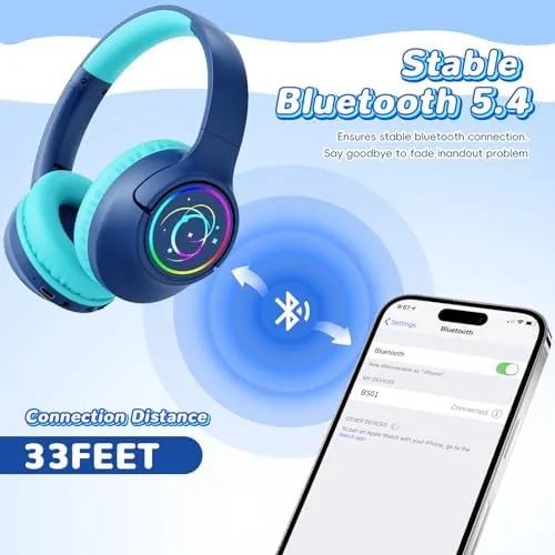 The Kids Bluetooth Headphones with 85H Playtime for Toddler Boy, Navy compared in context