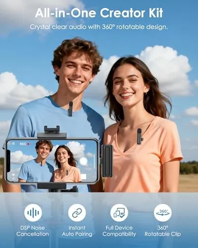 Close look at the Wireless Mini Microphone for iPhone, iPad, Android, 2 Pack Lavalier build quality