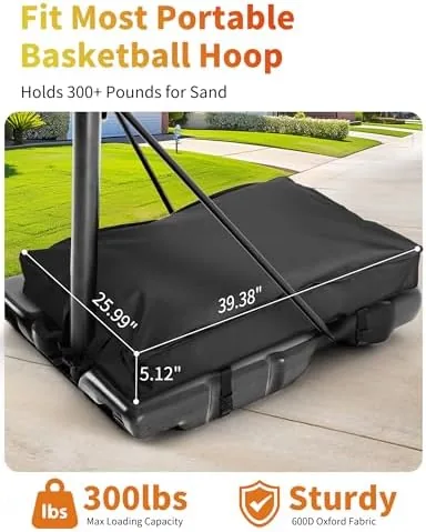 Close look at the Basketball Hoop Sandbag, Durable Oxford Fabric Weighted Base Bag | build quality