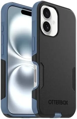 The OtterBox Commuter MagSafe case in Sovereign Navy on an iPhone 16