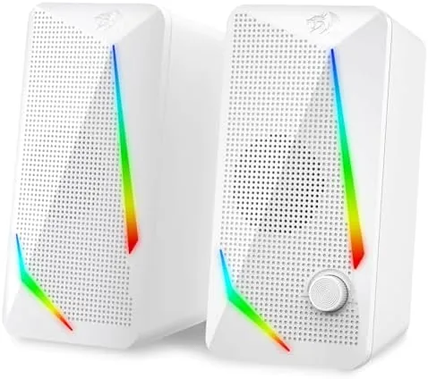 Overview of the Redragon GS510 RGB Wired Desktop Speakers, 2.0 Channel Stereo Sound