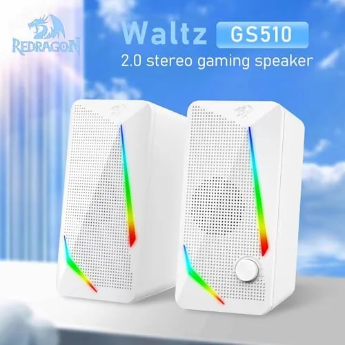 Close look at the Redragon GS510 RGB Wired Desktop Speakers, 2.0 Channel Stereo Sound build quality