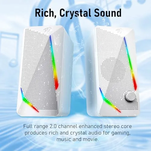 Another view of the Redragon GS510 RGB Wired Desktop Speakers, 2.0 Channel Stereo Sound