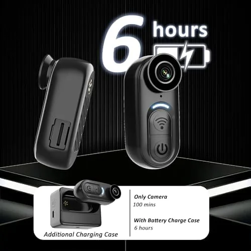 Detail shot of the Body Camera 4K Mini, Wearable POV Action Cam with Audio features
