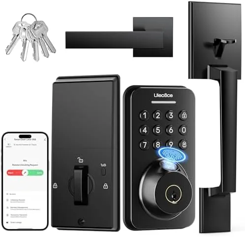 Ulecoce U68H Fingerprint Door Locks for Front Door with Handle Set, Black | Keyless Review: Tested and Rated