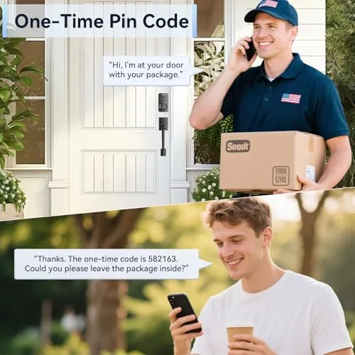 Another view of the Ulecoce U68H Fingerprint Door Locks for Front Door with Handle