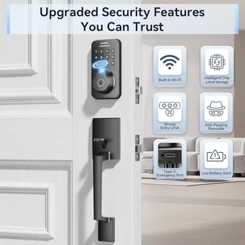 The Ulecoce U68H Fingerprint Door Locks for Front Door with Handle compared in context