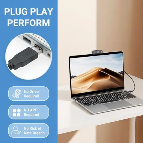 The Webcam for PC, HD 1080P USB Plug-and-Play Computer Web Camera in real use