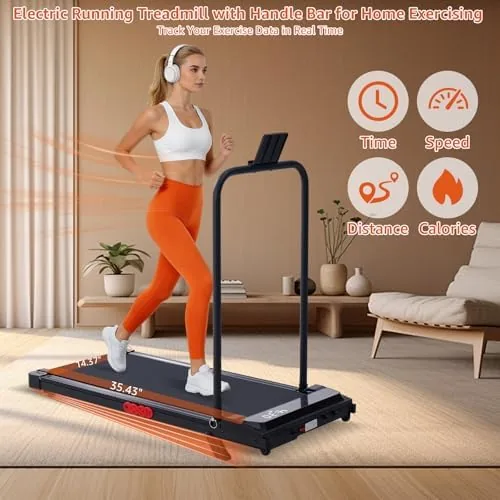 KASSADIN walking pad folded flat and wheeled into a closet for storage