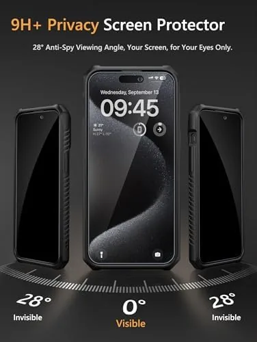 Close look at the Vihibii for iPhone 15 Pro Max Case with Privacy Screen build quality