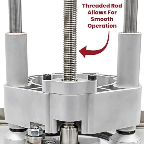 The JessEm Rout-R-Lift 3.5XT Router Table Lift System for 3-1/2" Motors in real use