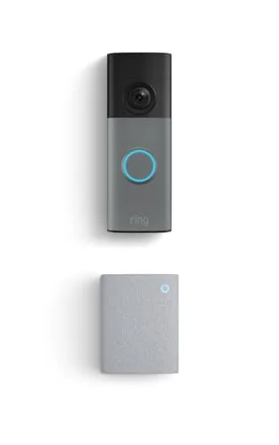 Close look at the Ring Battery Doorbell (newest model), Speckled Gray with Chime (newest model), White build quality