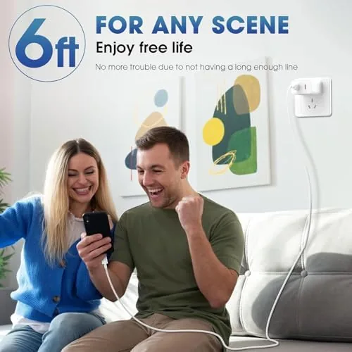 The 40W Dual-Port USB-C Fast Charger with Charging Cable (4 ft in real use