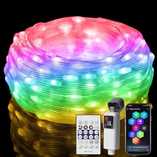Overview of the RGB Smart IC String Lights Indoor, 16FT 50 LEDs Rechargeable