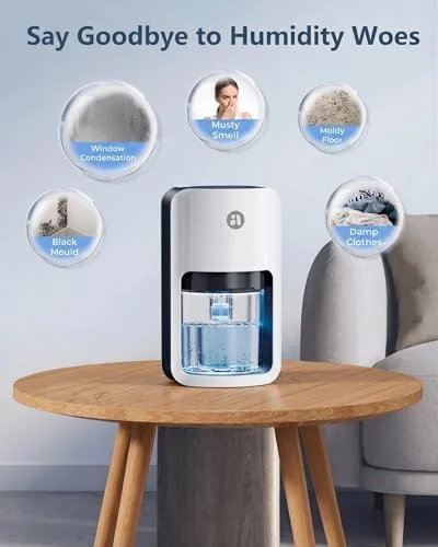 Close look at the Small Dehumidifier for Bedroom, 42oz Dehumidifier with Auto Shut Off build quality