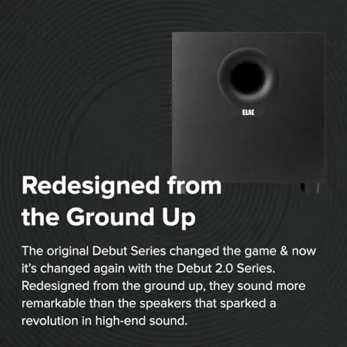 Another view of the ELAC Debut 2.0 DS102.2 200 Watt Powered Subwoofer (Matte Black)