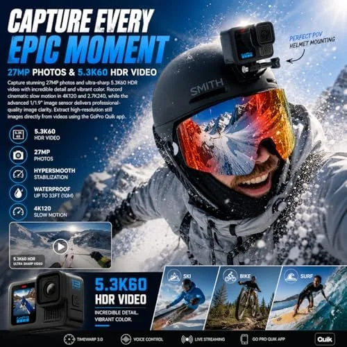 Another view of the GoPro HERO13 Black Action Camera with 3 Enduro Batteries, Dual