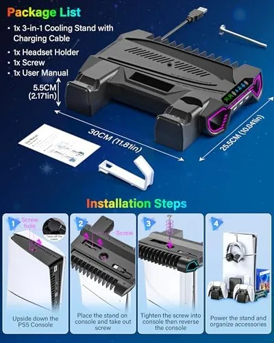 The cooling station next to a basic vertical stand for comparison