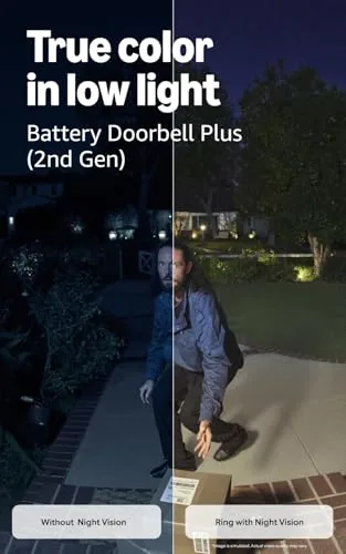 The Ring Battery Doorbell Plus (newest model), Nickel Silver with Chime in real use