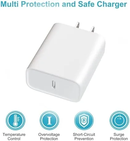 Detail shot of the Phone Charger Fast Charging,4 Pack 20W Portable Charger with 6FT features