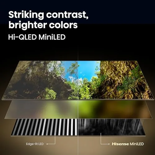 The Hisense E7 next to a premium OLED television for comparison