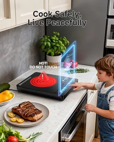 Another view of the AAOBOSI Portable Induction Cooktop, 1800W, 20 Temp & Power Levels