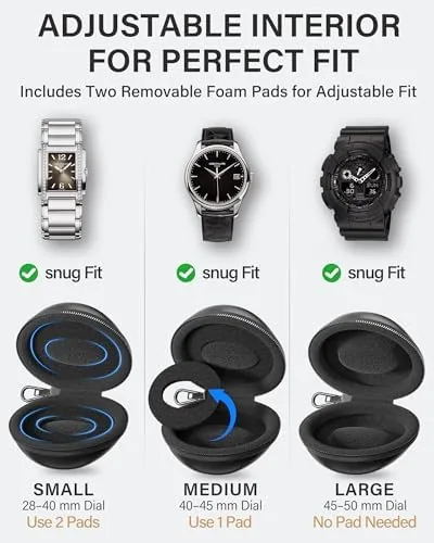Close look at the ProCase Single Watch Travel Case with Carabiner Clip, EVA Hard build quality