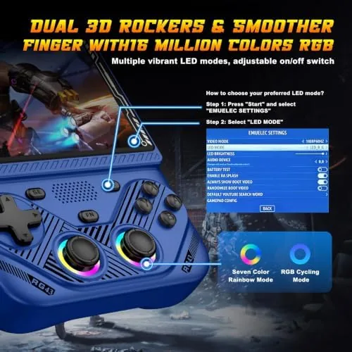 The RG43V Pro held in two hands during a gaming session on a couch