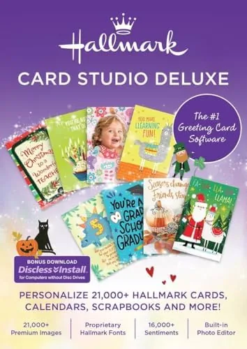 The Hallmark Card Studio Deluxe 2026 workspace showing a greeting card design