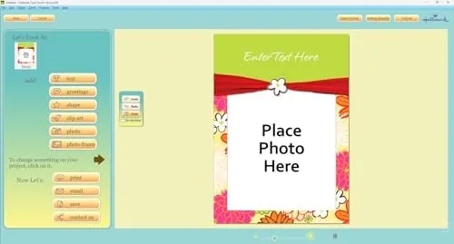Hallmark Card Studio next to a web browser with a free online card maker for comparison