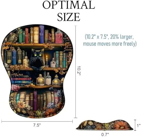 The Cat Mouse Pad with Wrist Rest Cute Ergonomic Mousepad Middle in real use