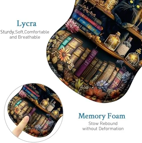 Another view of the Cat Mouse Pad with Wrist Rest Cute Ergonomic Mousepad Middle