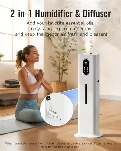 Another view of the Humidifiers for Bedroom 500 sq ft,2.1Gal/8L Cool Mist Humidifier Large