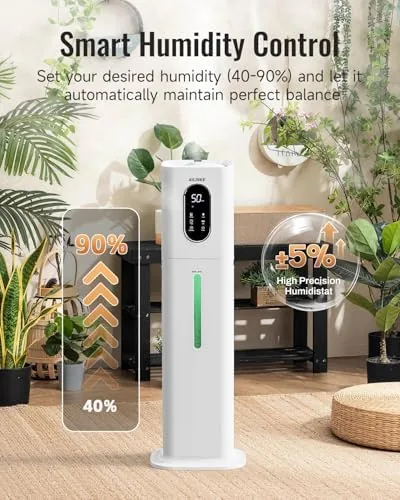 The Humidifiers for Bedroom 500 sq ft,2.1Gal/8L Cool Mist Humidifier Large compared in context
