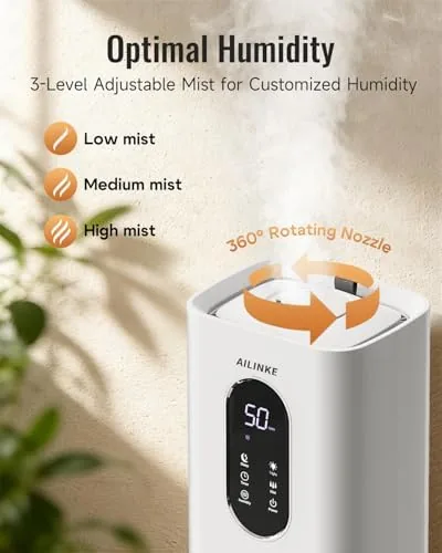 Testing the Humidifiers for Bedroom 500 sq ft,2.1Gal/8L Cool Mist Humidifier Large over two weeks