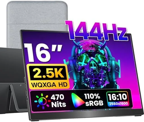 Overview of the VisionOwl Portable Monitor 16 Inch 2.5K QHD 144Hz 16:10 Second