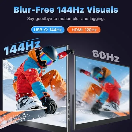 Detail shot of the VisionOwl Portable Monitor 16 Inch 2.5K QHD 144Hz 16:10 Second features