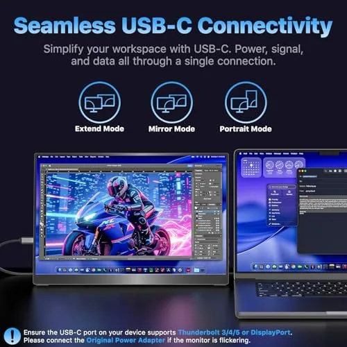 Another view of the VisionOwl Portable Monitor 16 Inch 2.5K QHD 144Hz 16:10 Second