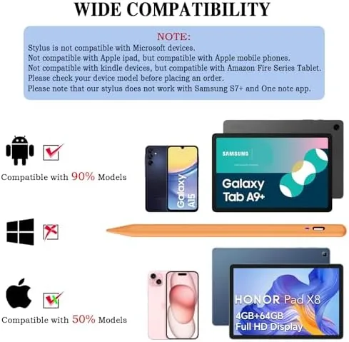 Close look at the Stylus Pen for Android Tablet/Phones, Tablet Pencil for iOS/Android,Orange | build quality