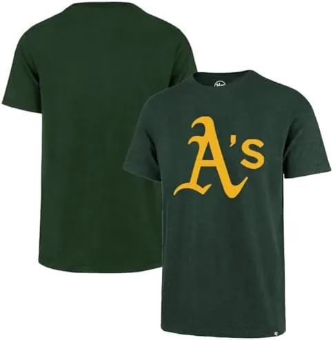 The 47 Brand MLB team color t-shirt laid flat on a table showing the primary logo